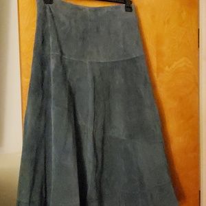 Grey suede skirt